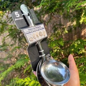 🌸*3/20 item* Stainless Steel Serving Set - 5 Pieces